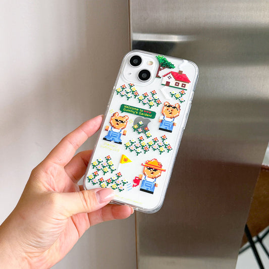 ｜THENINEMALL｜ Pixel Farmer Gummy Clear Phone Case (3 types)