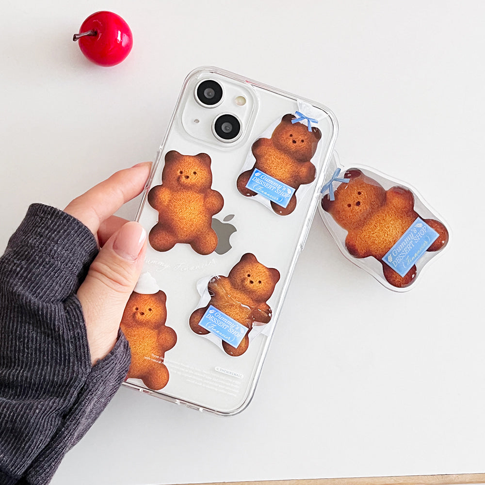 ｜THENINEMALL｜ Pattern Gummy Financier Clear Phone Case (3 types)