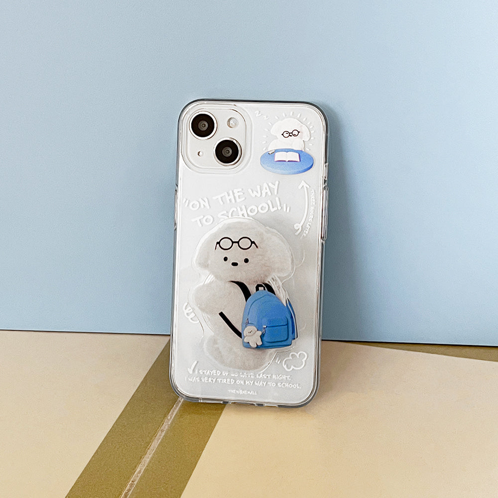 ｜THENINEMALL｜ Student Puppy Clear Phone Case (3 types)