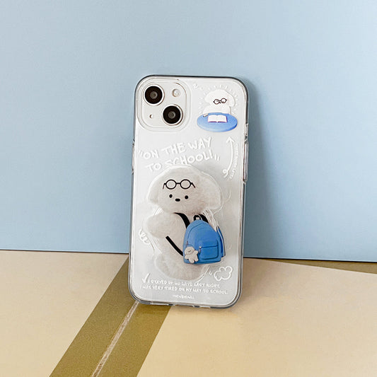 ｜THENINEMALL｜ Student Puppy Clear Phone Case (3 types)