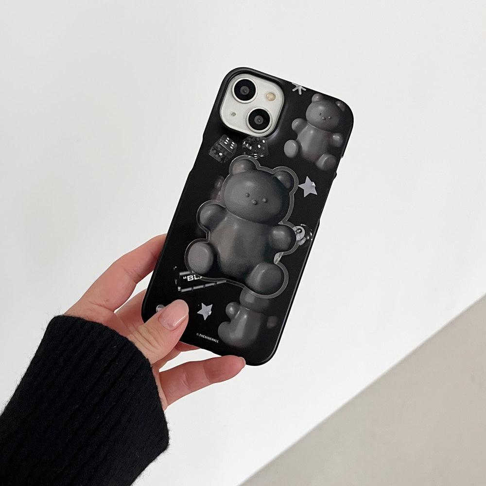 ｜THENINEMALL｜ Black Objet Sticker Hard Phone Case (2 types)