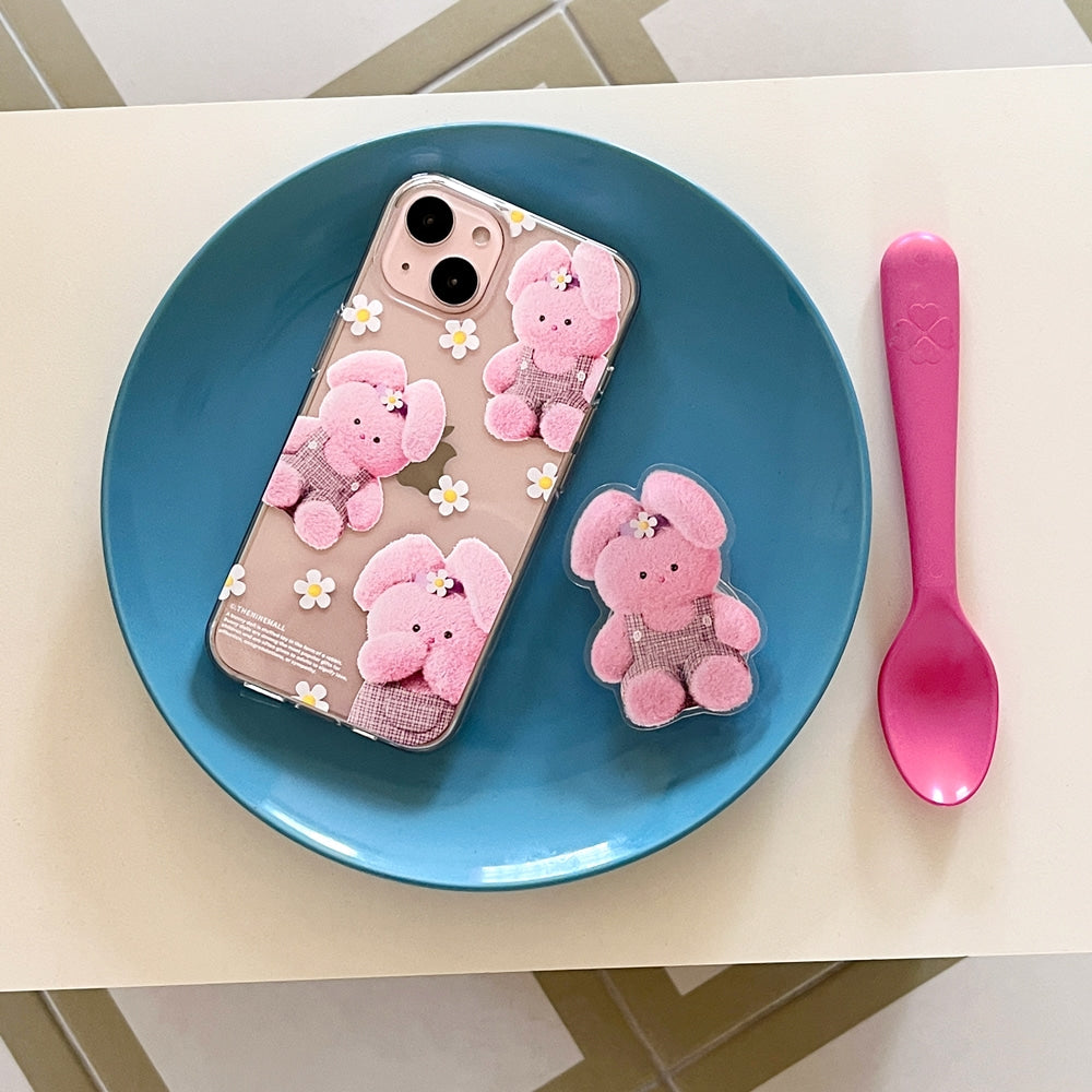 ｜THENINEMALL｜ Daisy Hair Tie Windy Clear Phone Case (3 types)
