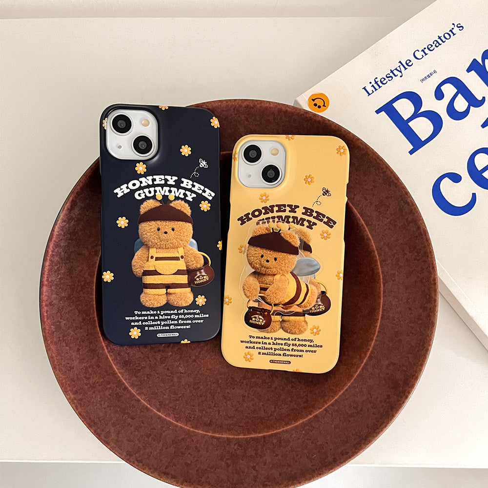 ｜THENINEMALL｜ Honey Bee Gummy Hard Phone Case (2 types)
