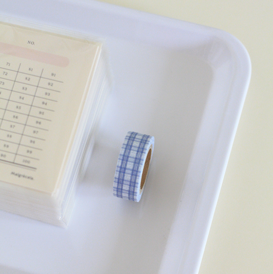 ｜Malgrecela｜ Masking Tape - Vintage Blue Check