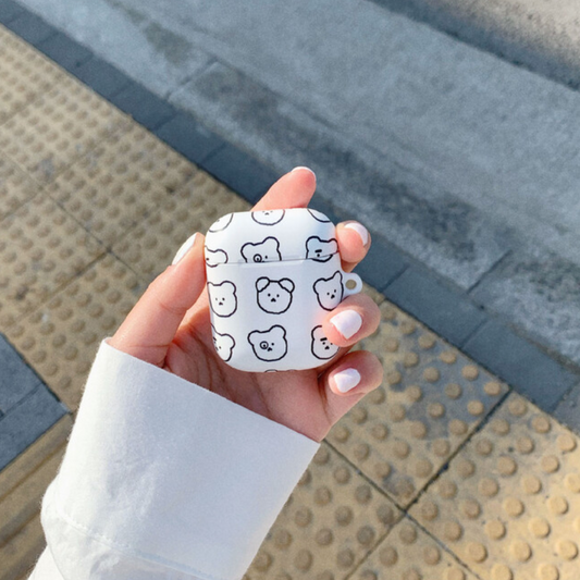 ｜chanibear｜ Basic Chanibear AirPods Case - white