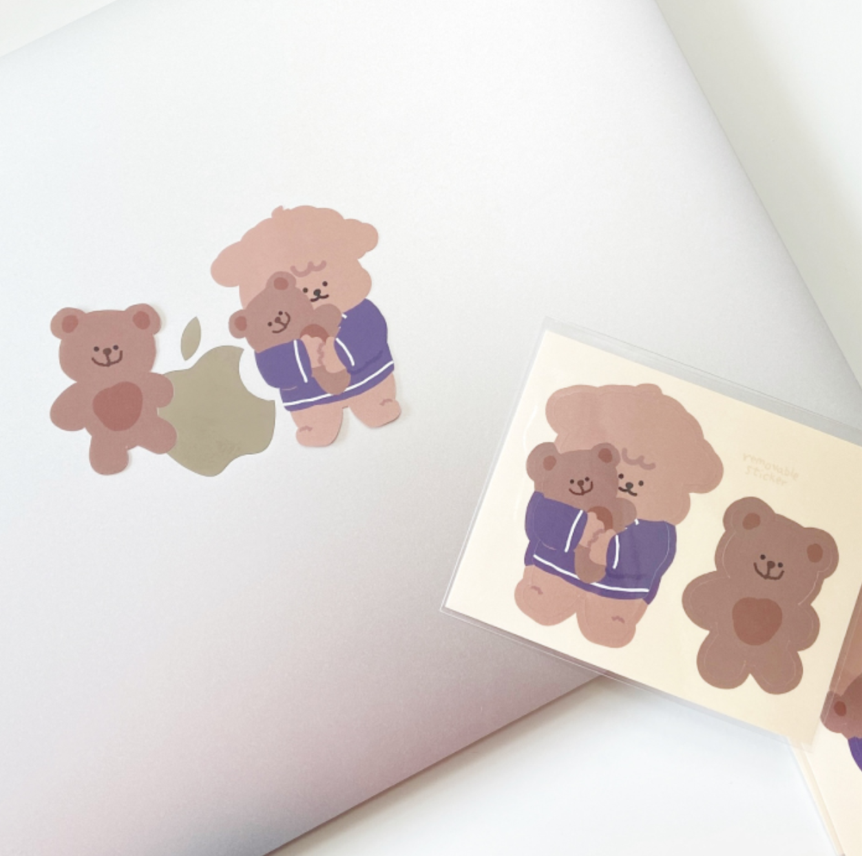 ｜moominzy｜ Teddy Bear Removable Sticker