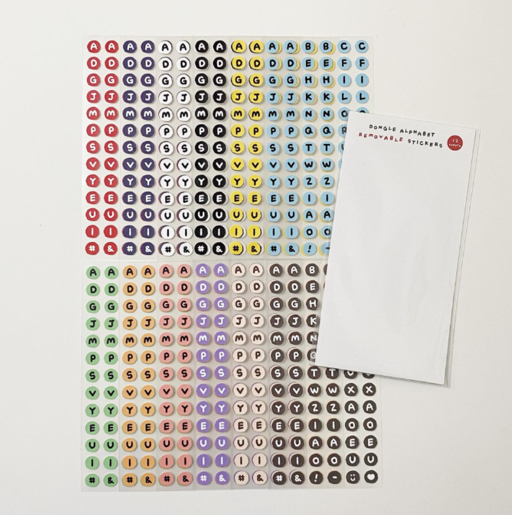 ｜TETEUM｜ DONGLE ALPHABET & NUMBER STICKERS