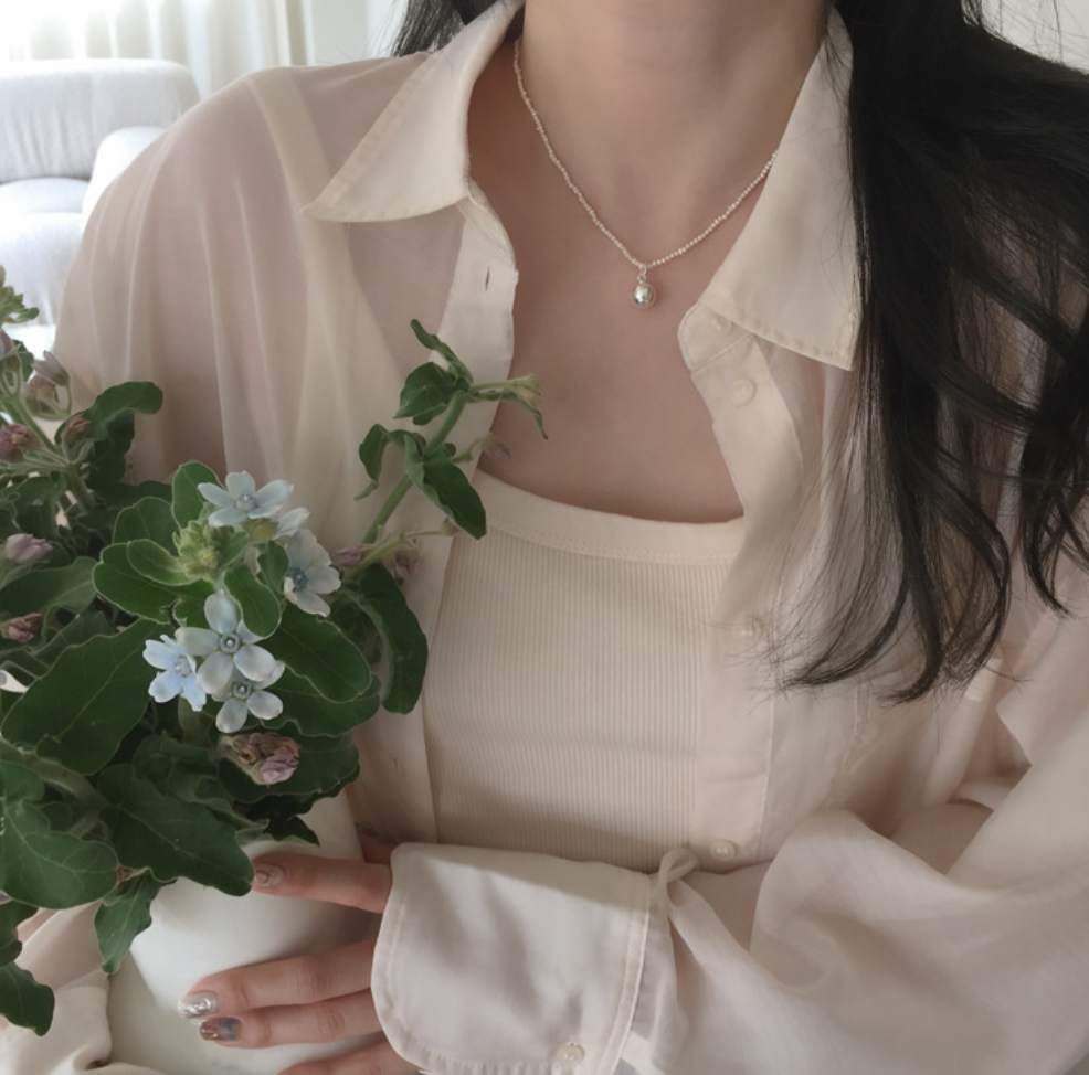 ｜moat｜ Mini Pearl Ball Necklace (silver925)