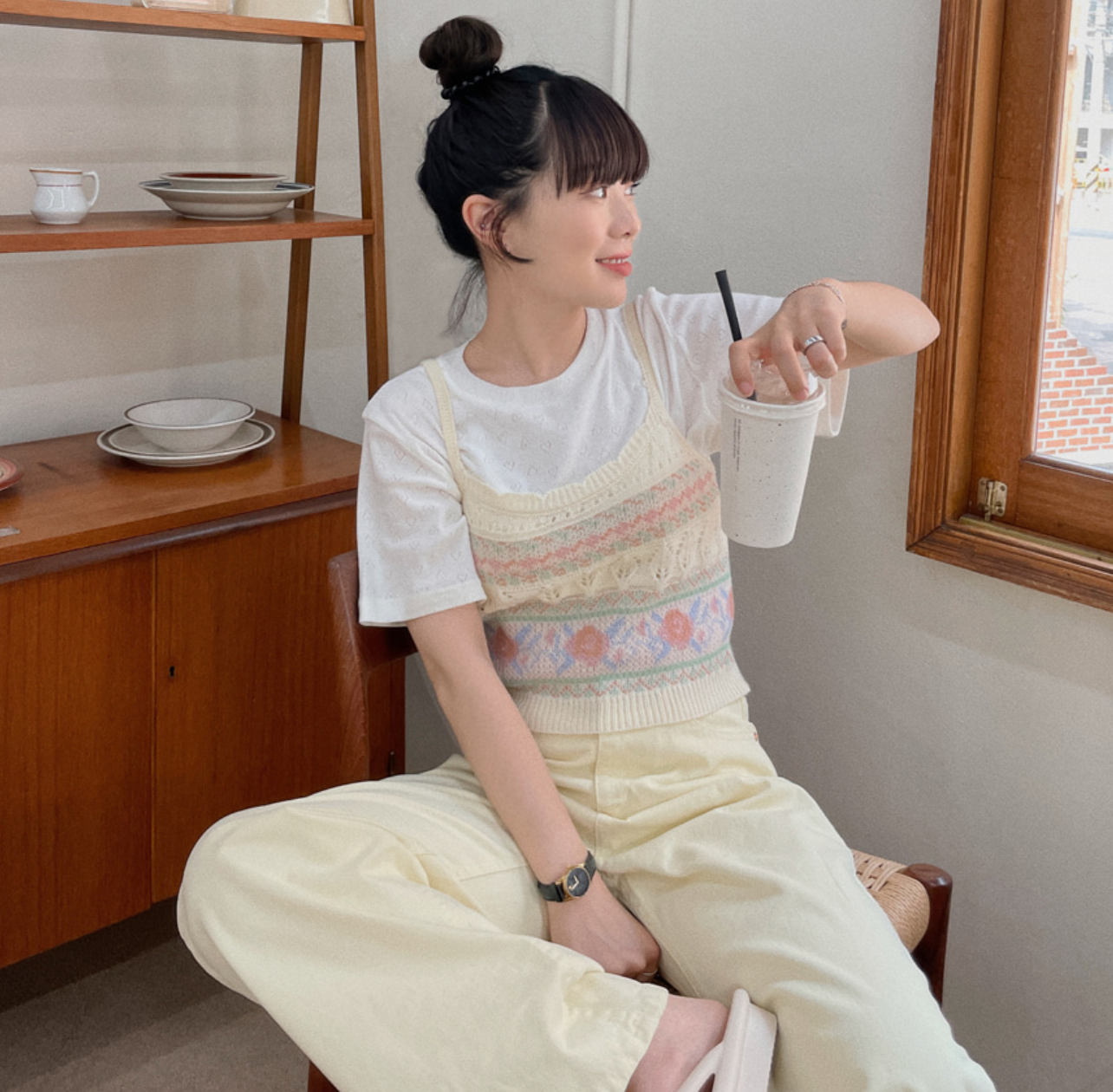 ｜VINVLE｜ Flower Knit Sleeveless