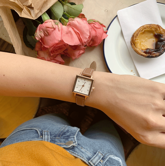 ｜SLOWAND｜ Neat Square Watch (rose gold)