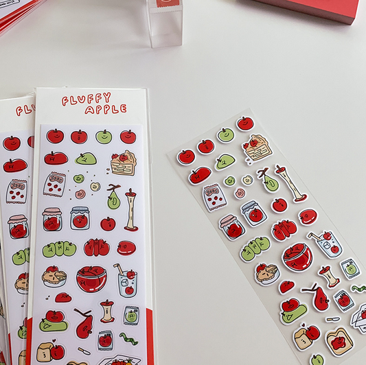 ｜second morning｜ Fluffy Apple Removable Sticker