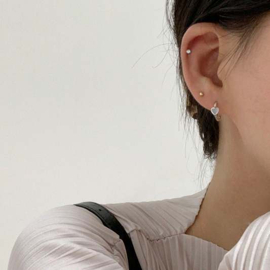 ｜DUNGEUREON｜ Peach Heart One-touch Earrings