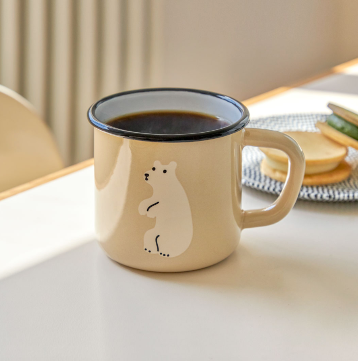 ｜WARMGREYTAIL｜ HUGGY BEAR BEIGE MUG CUP 350ml
