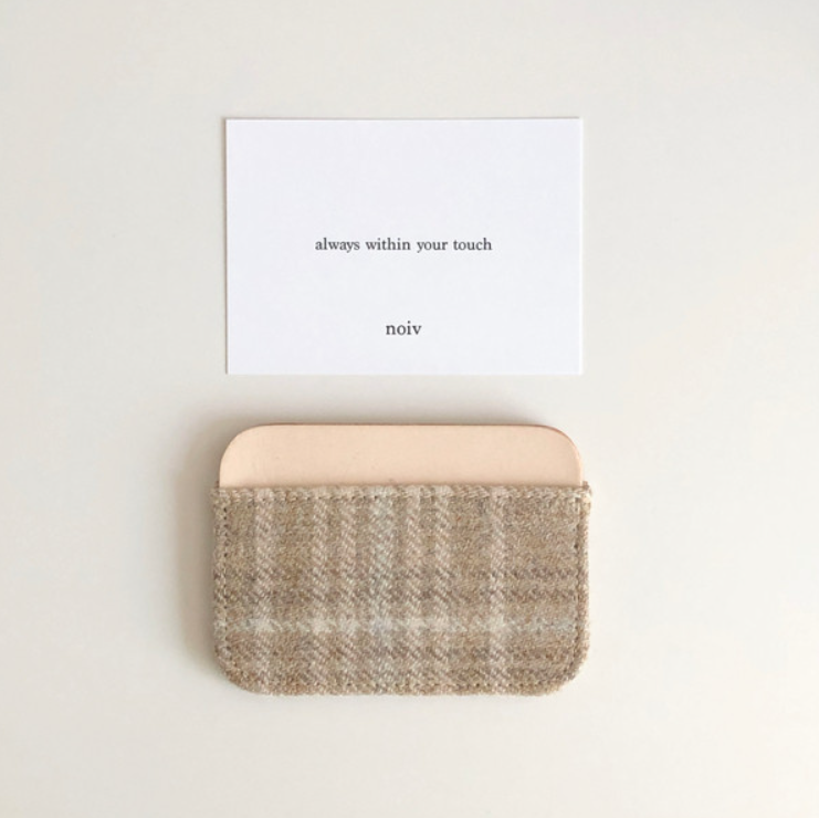｜noiv｜ Marton Mills Card Wallet - Beige Check