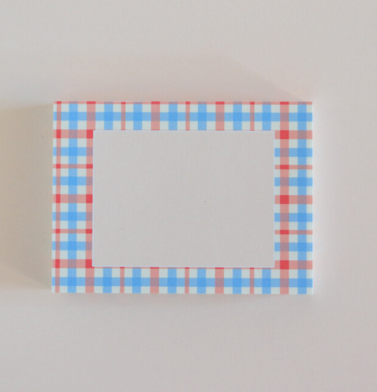 ｜Malgrecela｜ Vintage Red & Blue Check Memopad