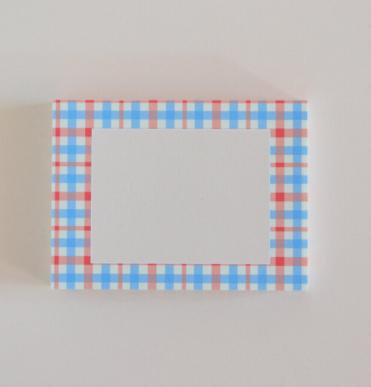 ｜Malgrecela｜ Vintage Red & Blue Check Memopad