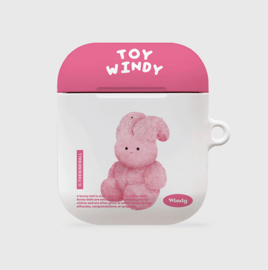 ｜THENINEMALL｜ 화이트 토이 윈디 AirPods Hard Case