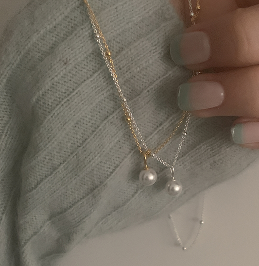 ｜moat｜ Dot Pearl Necklace (silver925)