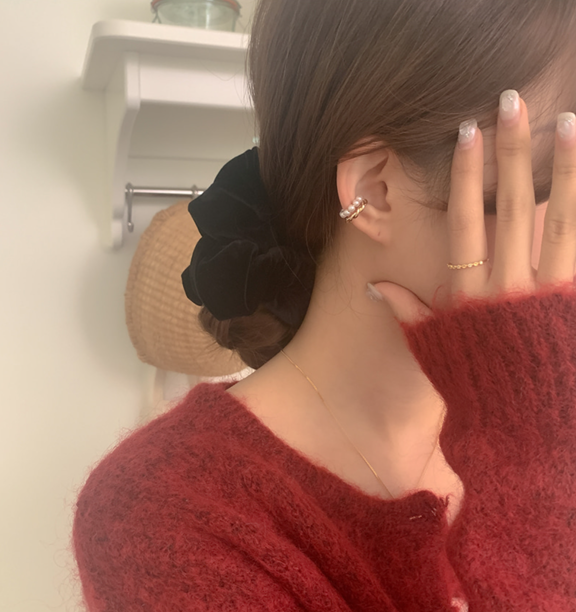 ｜moat｜ Twist Pearl Earcuff