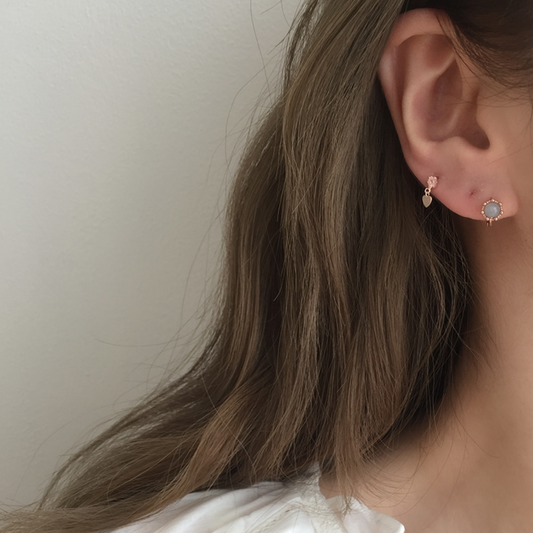 ｜moat｜ Drop Heart Piercing (silver925)