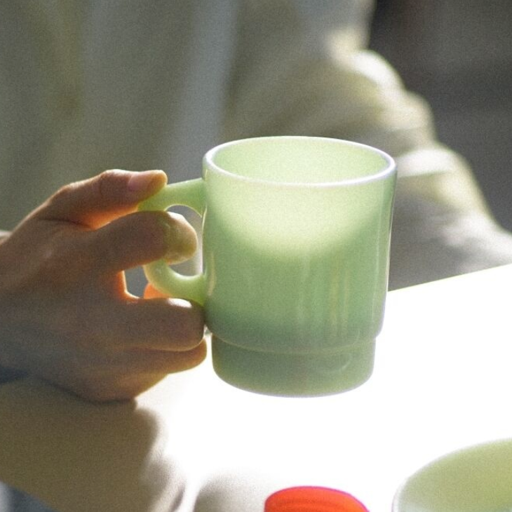 ｜UNS｜ Basic Milk Glass Mug (Mint) 250ml