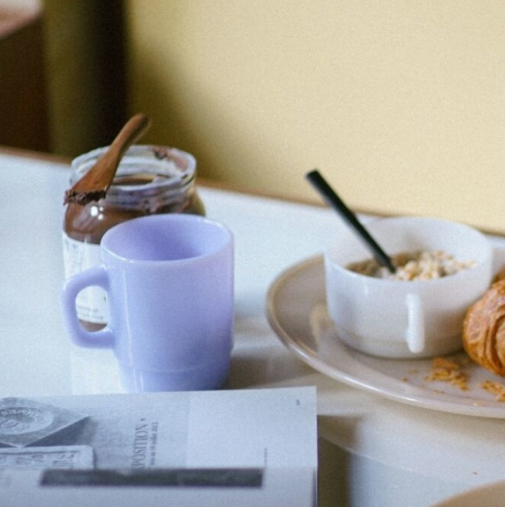 ｜UNS｜ Basic Milk Glass Mug (Lilac) 250ml