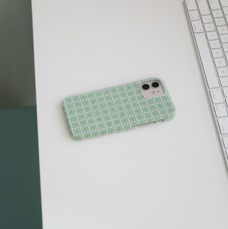 ｜Loner's Archive.｜ Green Check Phone Case