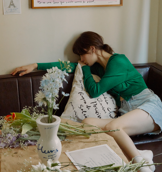 ｜HOTEL PARIS CHILL｜ Cozy up Cushion Cover (Natural)