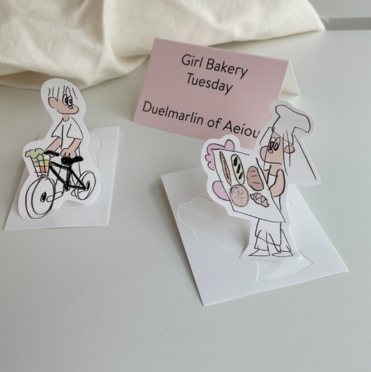 ｜Aeiou｜ Girl Bakery Sticker Tuesday 6 set
