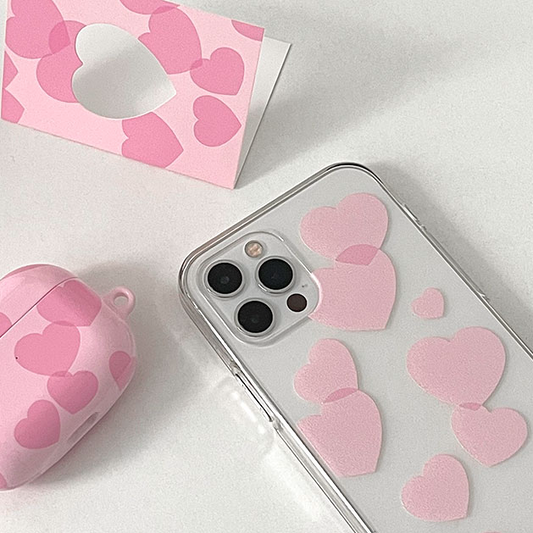 ｜MAZZZZY｜ Heart Pattern Jelly Phone Case