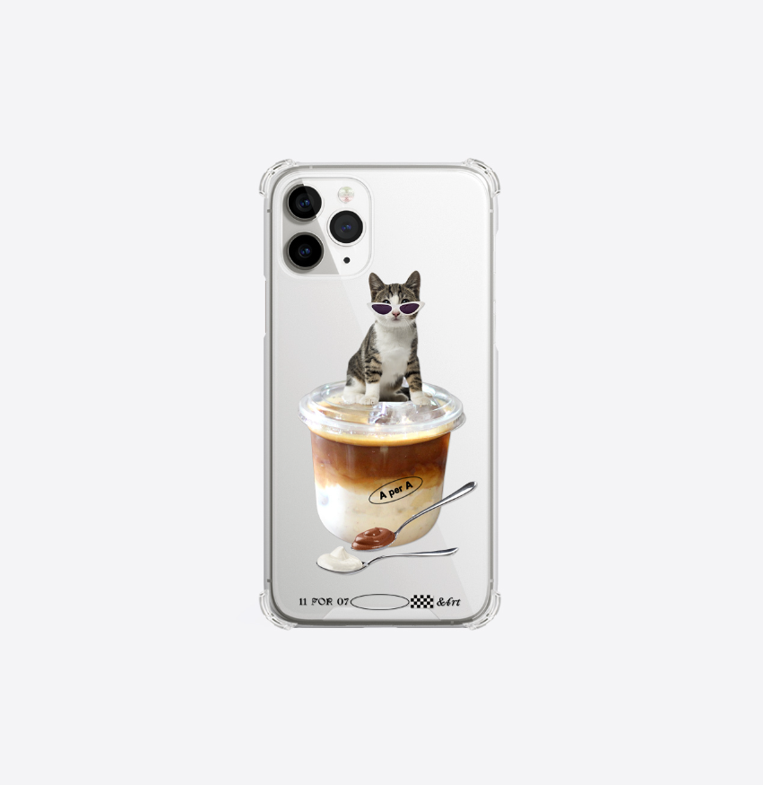 ｜A per A｜ Cat Star Ice Flat White Jelly Hard Case