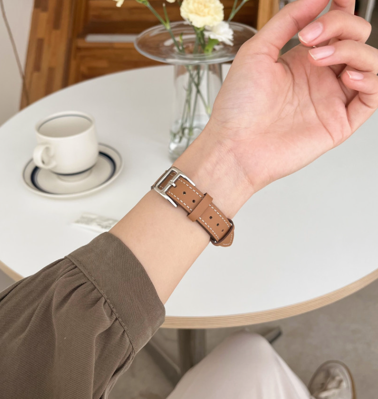｜LE SANS｜ Natural Leather Slim Apple Watch Strap