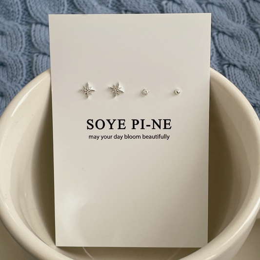 ｜SOYE PI-NE｜ Sparkling Cubic Earrings Set
