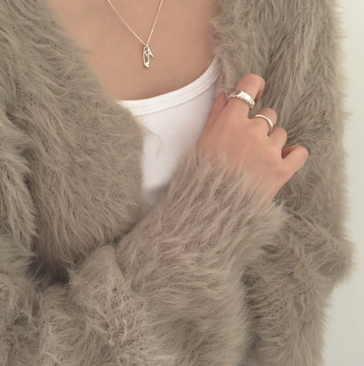 ｜moat｜ Brooch Initial Necklace ｜a-z｜ (silver925)