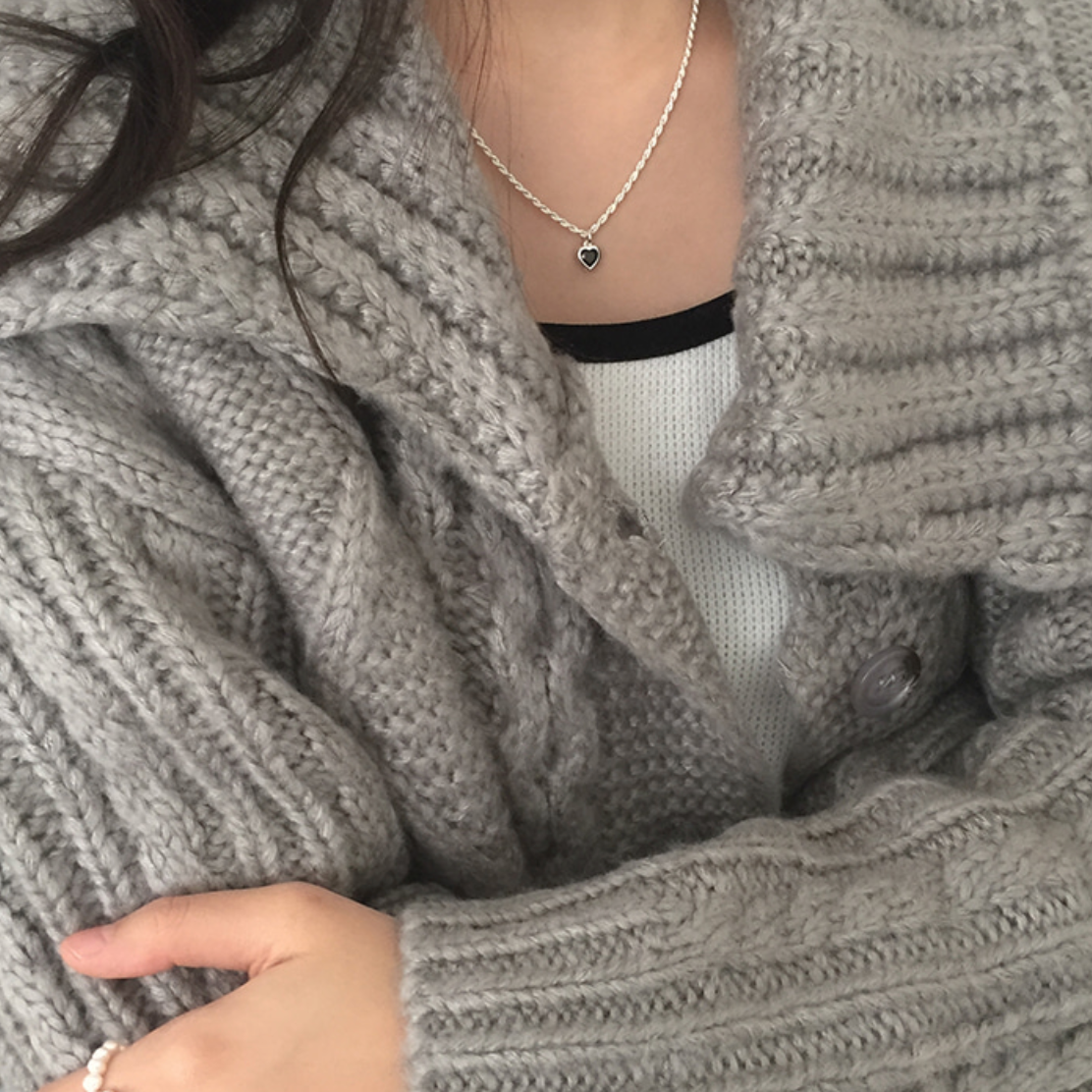 ｜moat｜ Rope Heart Necklace (silver925)