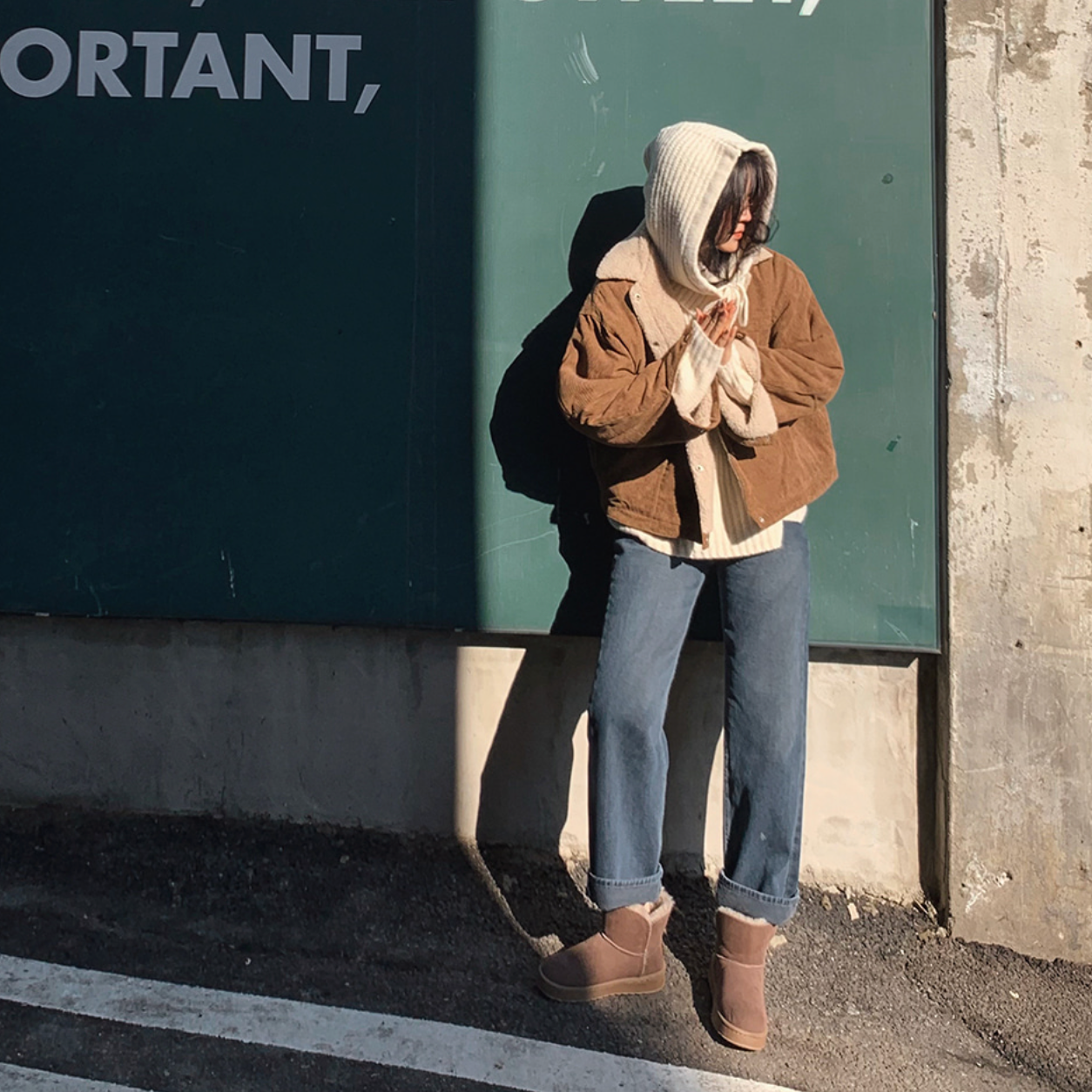 ｜SLOWAND｜ # SLOWMADE Fade Winter Dark Blue Denim Pants