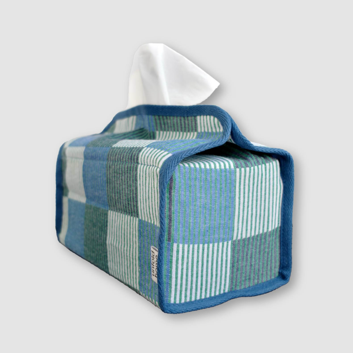 ｜unfold｜ Patchwork Tissue Cover (blue)
