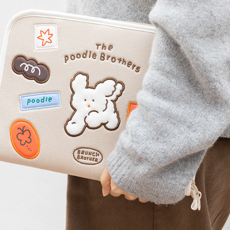 ｜Brunch Brother｜ 11" Poodle Open Ipad Pouch