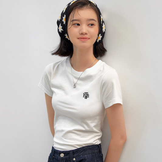 ｜muahmuah｜ Stitch Logo Basic T-shirt