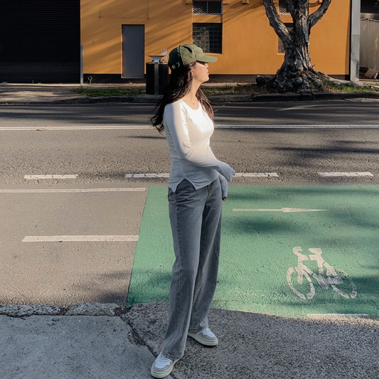 ｜SLOWAND｜ # SLOWMADE Today Wide Light Blue Denim Pants (+Long ver)