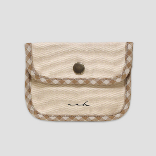 ｜noh｜ Signature Mini Wallet (Beige Check)