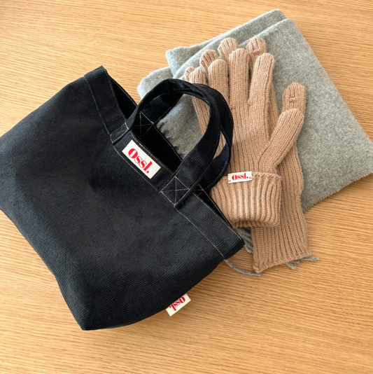 ｜Ossl｜ Stitch Linen / Corduroy Mini Eco Bag