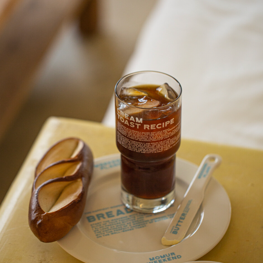 ｜momur｜ ｜Weekend 5｜ Cream Toast Glass (Cream) 350ml