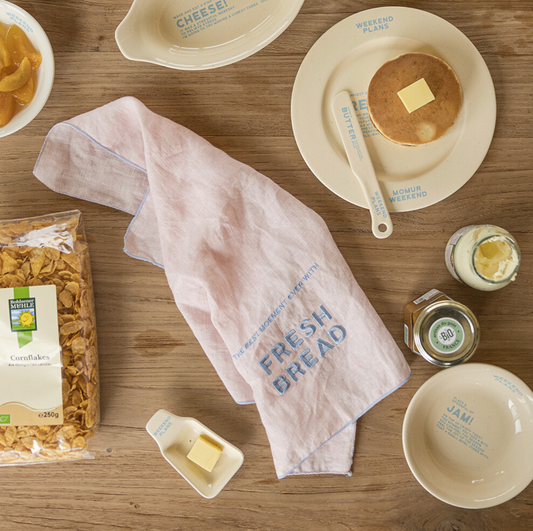 ｜momur｜ ｜Weekend 5｜ Linen Kitchen Cloth (Pink)