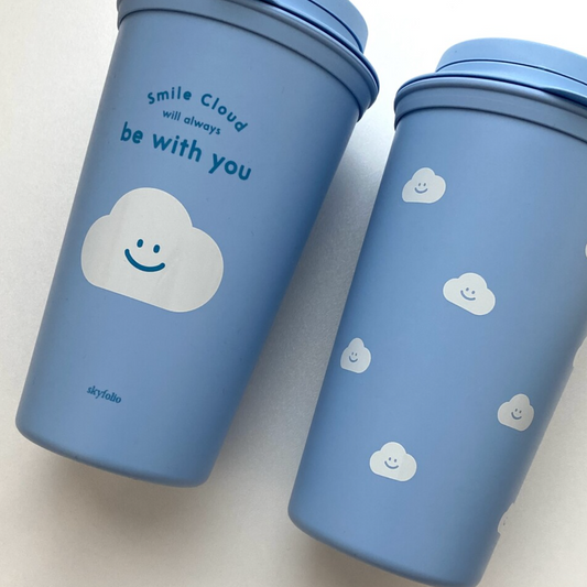 ｜skyfolio｜ Pattern Reusable Tumbler (Blue) 450ml