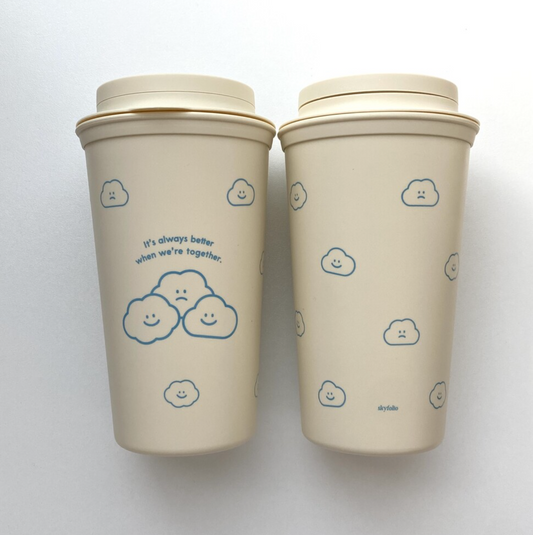 ｜skyfolio｜ Pattern Reusable Tumbler (Ivory) 450ml