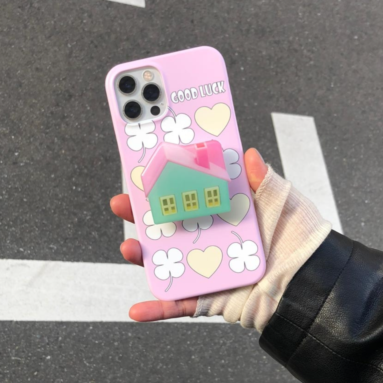 ｜TML｜ GOOD LUCK Clover Matte Hard Phone Case