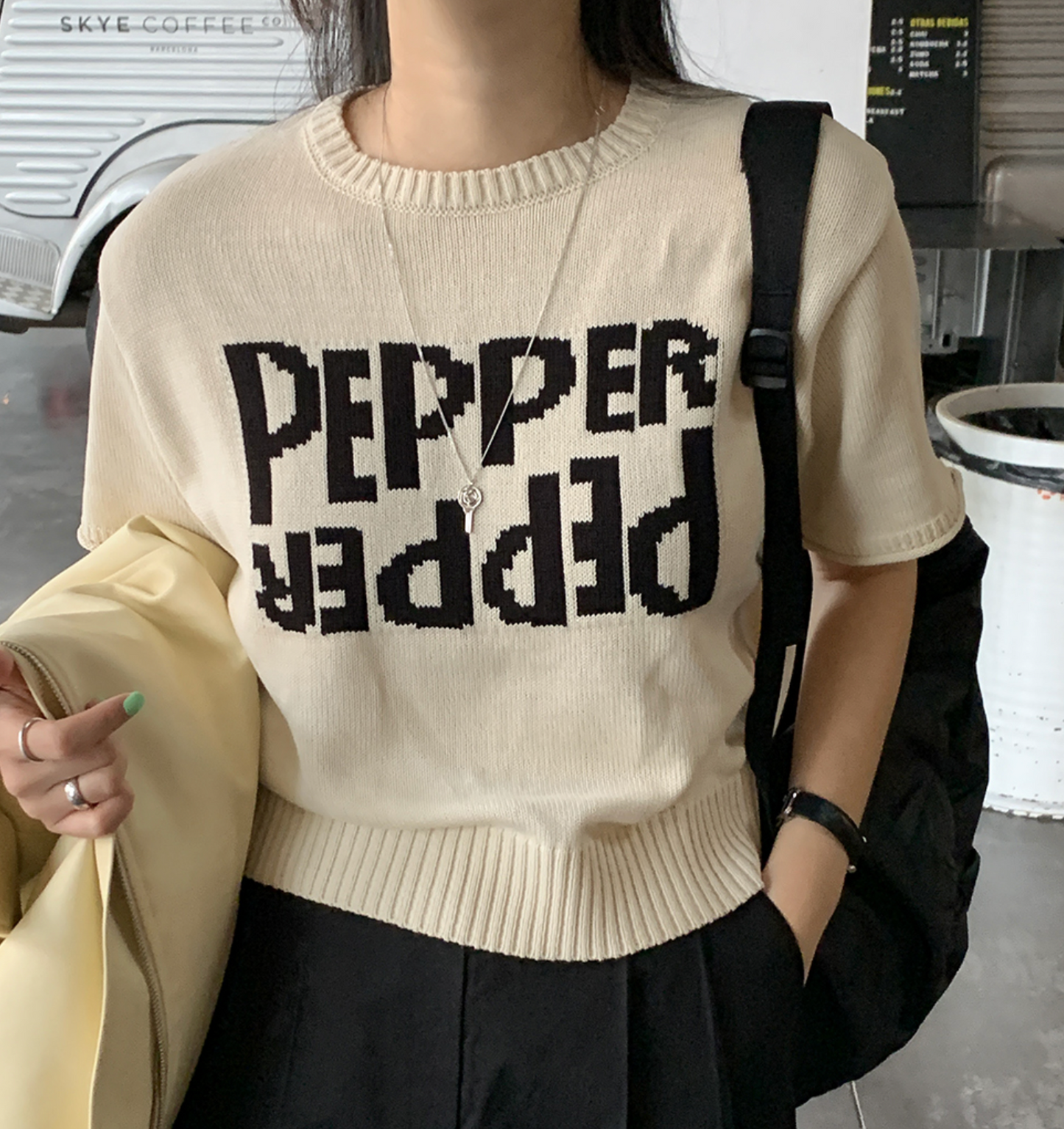 ｜TRENDY APPAREL｜ Pepper Half Knit