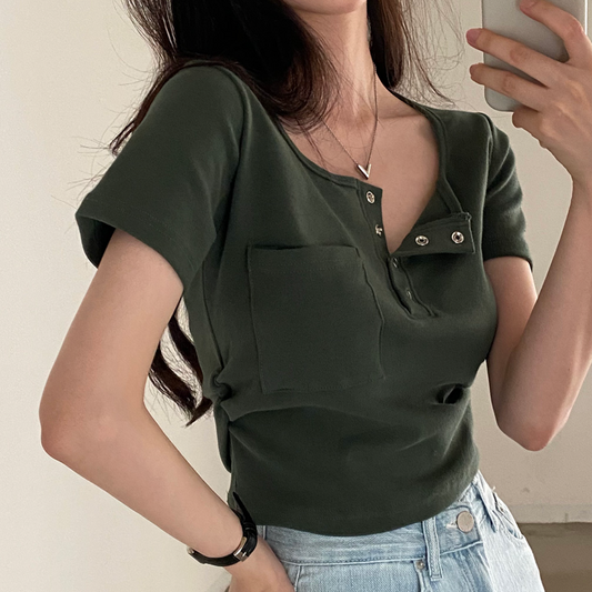 ｜CREAM CHEESE｜ ｜MADE｜ Single Short-Sleeved Cotton Crop T-shirt