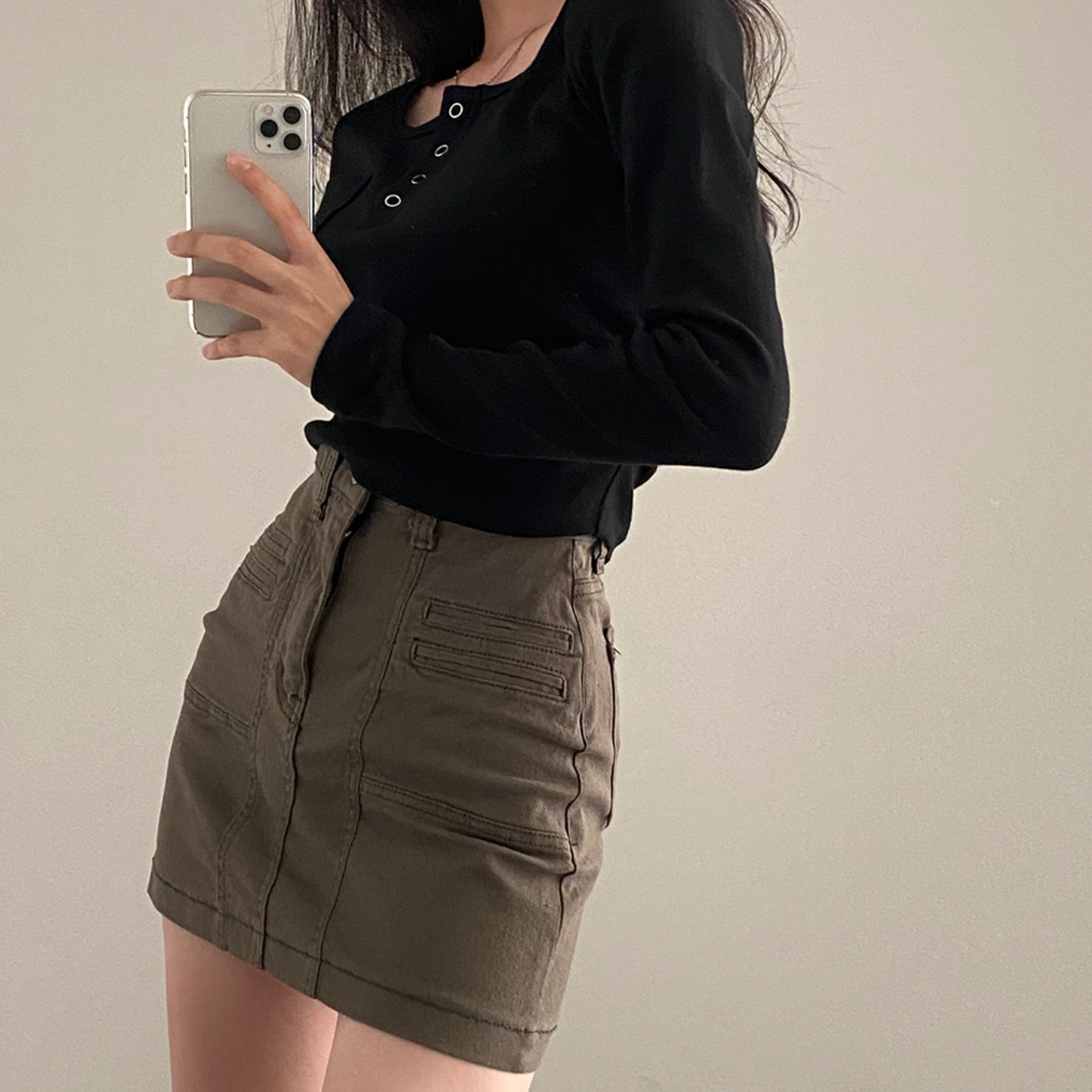 ｜CREAM CHEESE｜ ｜MADE｜ Single Long-Sleeved Cotton Crop T-shirt